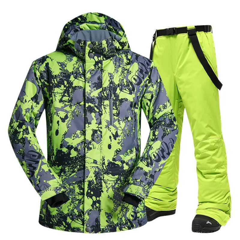 Мужской лыжный костюм зимние бренды высокое качество ветрозащитные