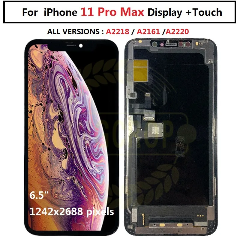 Для iPhone 11 ЖК-дисплей сенсорный экран дигитайзер для iPhone 11 Pro Max lcd A2215 A2160 A2217 для iPhone 11 pro A2218 A2161 A2220