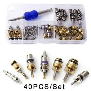 

40x/kit Valve Cores set Stem Remover tool Air Conditioning Accessories