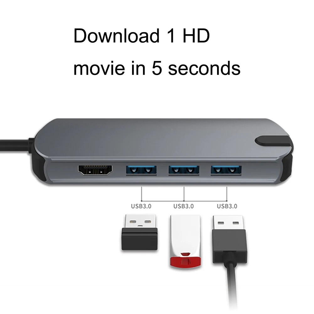7 в 1 адаптер USB C концентратор USB-C до 3,0 концентратор HDMI USB 3,0 USB2.0 адаптер порт зарядки Micro USB для MacBook Pro samsung Galaxy S8