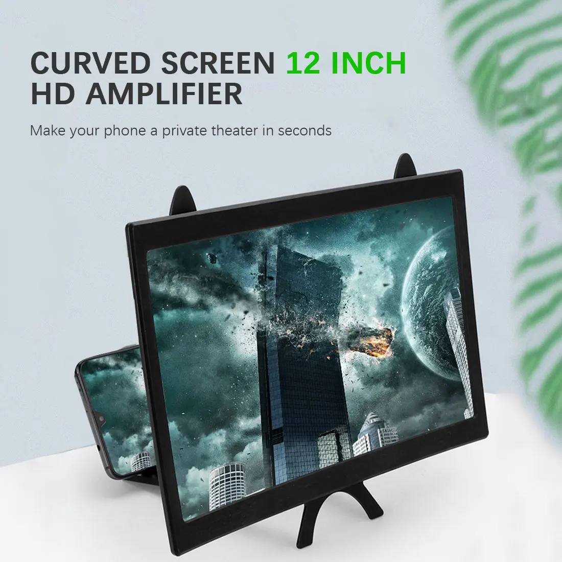 

12 Inch Enlarged Bracket Display Mobile Phone Screen Magnifier Stand Universal High Definition Curved Movie Video Amplifier