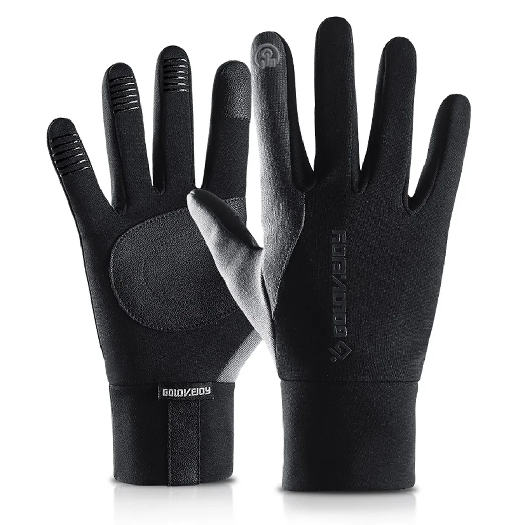 Versatilely High Quality Unisex Outdoor Waterproof Solid Color Gloves Winter Zipper Touch Screen Plus Velvet Gloves handschoenen