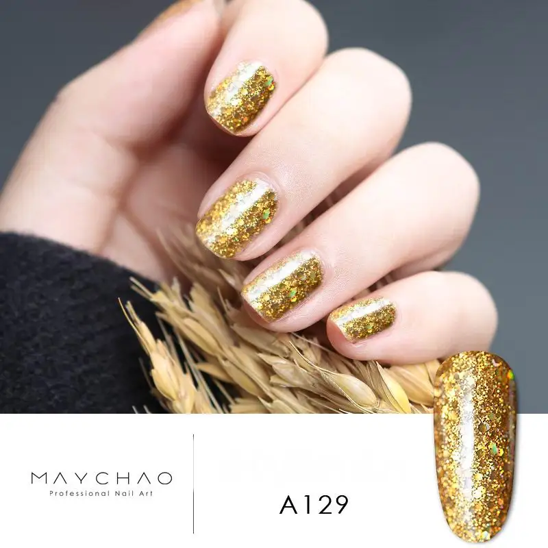 A129 Maychao Гель-лак для ногтей Блестящий лак для ногтей УФ-Led Гель-лак для замачивания верхнее покрытие - Цвет: A129