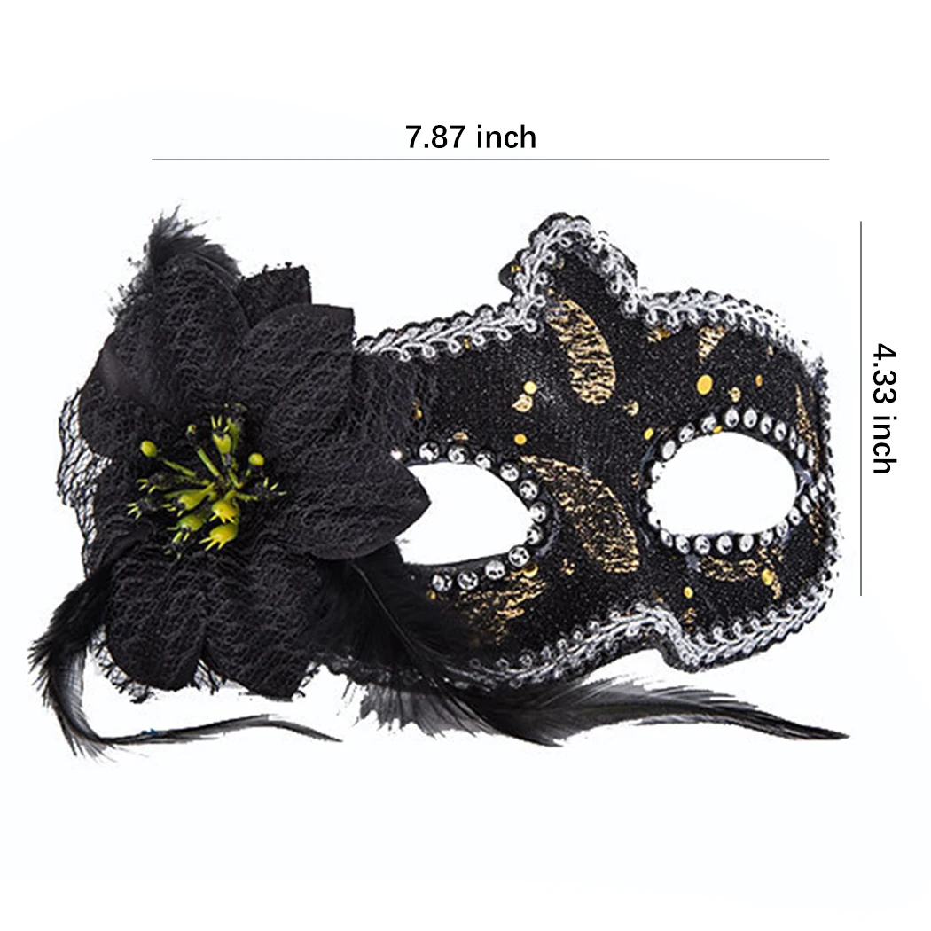 Новые женские сексуальные боковые цветочные блестящие маски для вечеринок