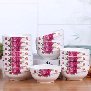 

Chinese Rice Bowl Ceramic Bowl Meal Bowl Rice Bowl Noodle Bowl Small Bowl Drink Soup Bowl Microwave Tableware Soup Bowl Bowl