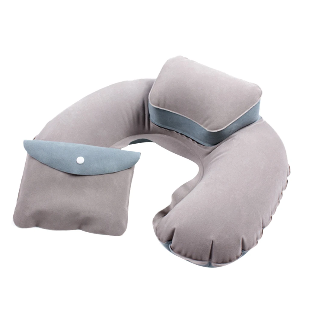 Travel Plane Inflatable U Shape Pillow Comfortable Neck Head Rest Air Soft Cushion Camp Sleeping Gears for Camping Hiking