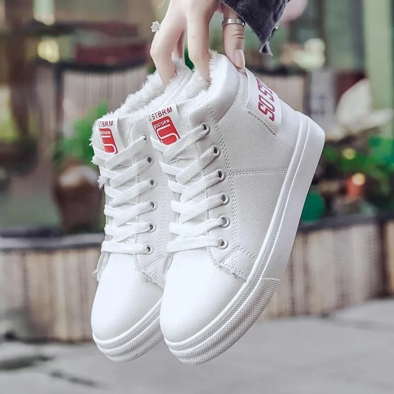 

new High cotton shoes women 2018 autumn and winter new two cotton thick warm small white shoes ulzzang Harajuku board shoes tide