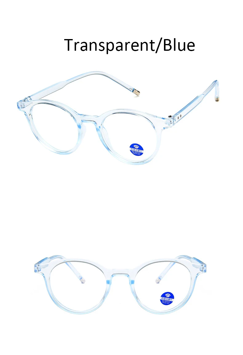 Ретро Круглые Голубые легкие очки для мужчин и женщин прозрачные женские прозрачные очки винтажные заклепки брендовые оправы для очков для женщин
