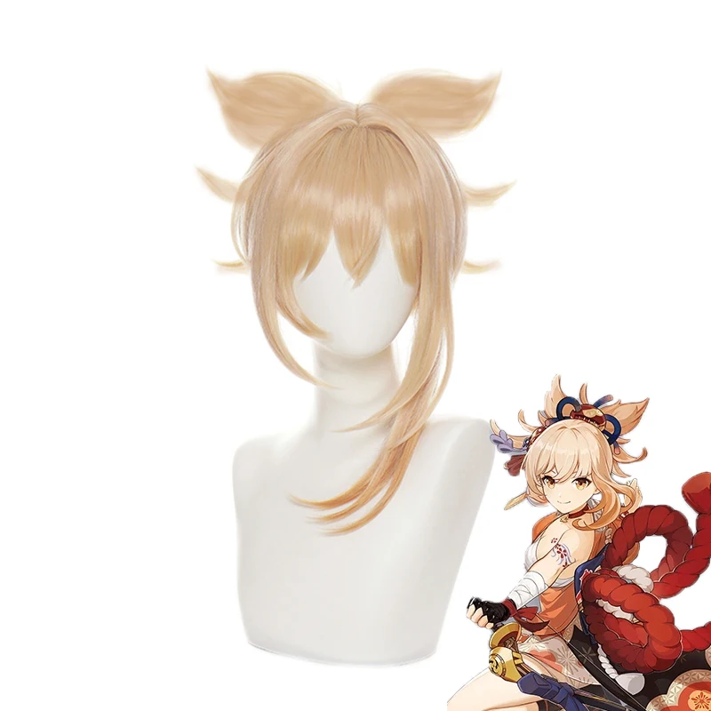 

Game Genshin Impact Cosplay Yoimiya Wig and Wig Piece