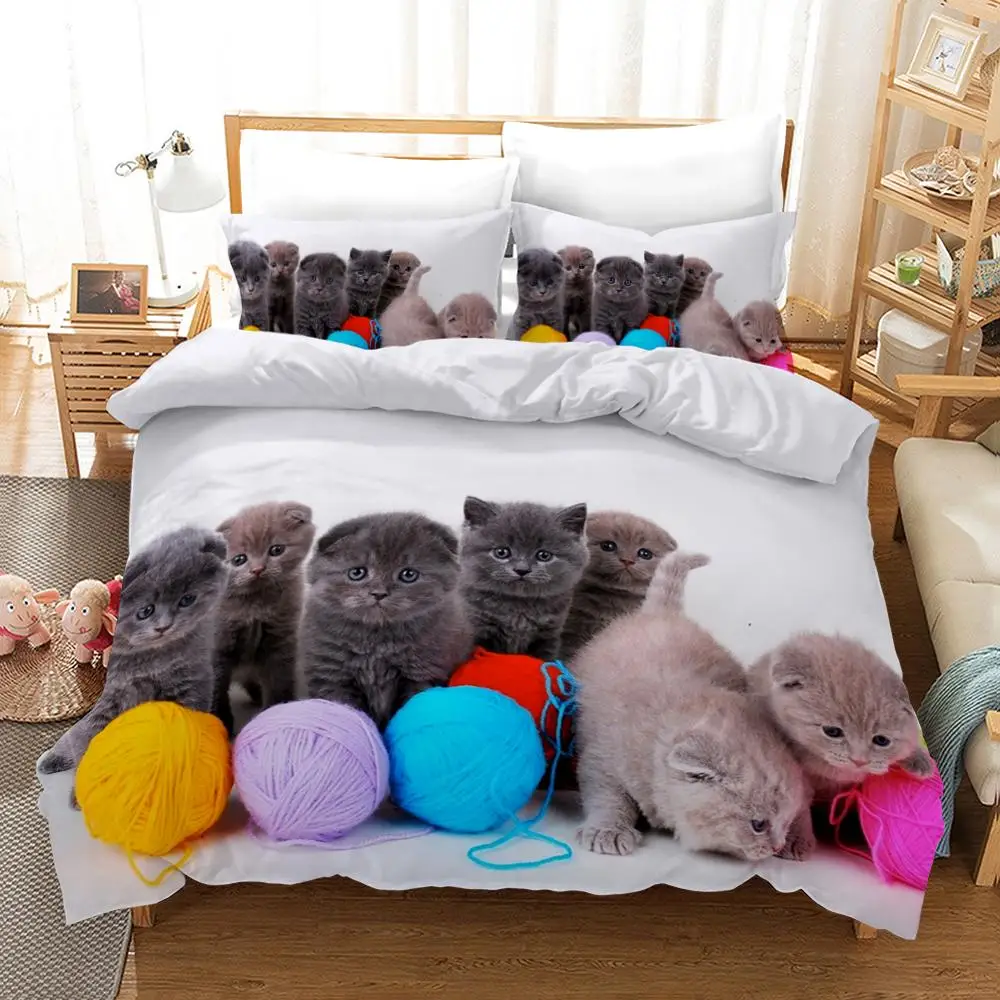 Bedding Set 3D Cat comforter bedding sets Home Bed Line Duvet Cover Set Single Twin Double Full Queen King Kid Room bed sheet