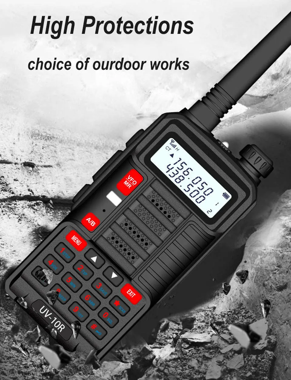 2022 Baofeng UV 10R Version Professional Walkie Talkie UV-10R High Power 10W 5800mAh Dual Band Two Way CB Ham USB Charging Radio long range walkie talkies 500 miles