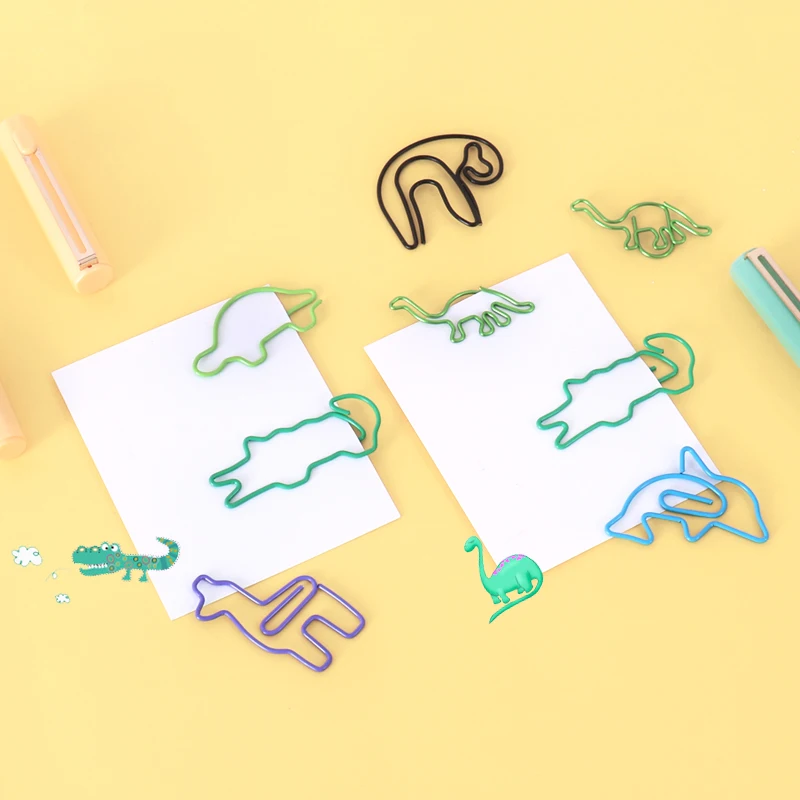 TUTU 10PCS Cute Animal dinosaur crocodile sloths Bookmark Paper Clip School Office Supply Papelaria Gift Stationery H0452