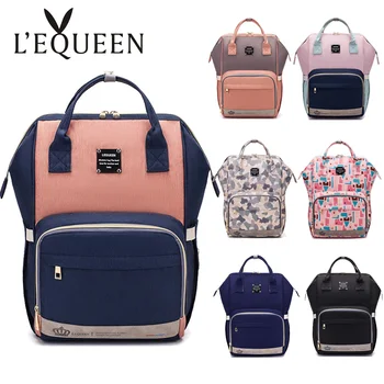 

Lequeen Diaper Bag Large Capacity Baby Nappy Backpacks Waterproof Multi-function Newborn Care Bags Insulation Mommy Backpack