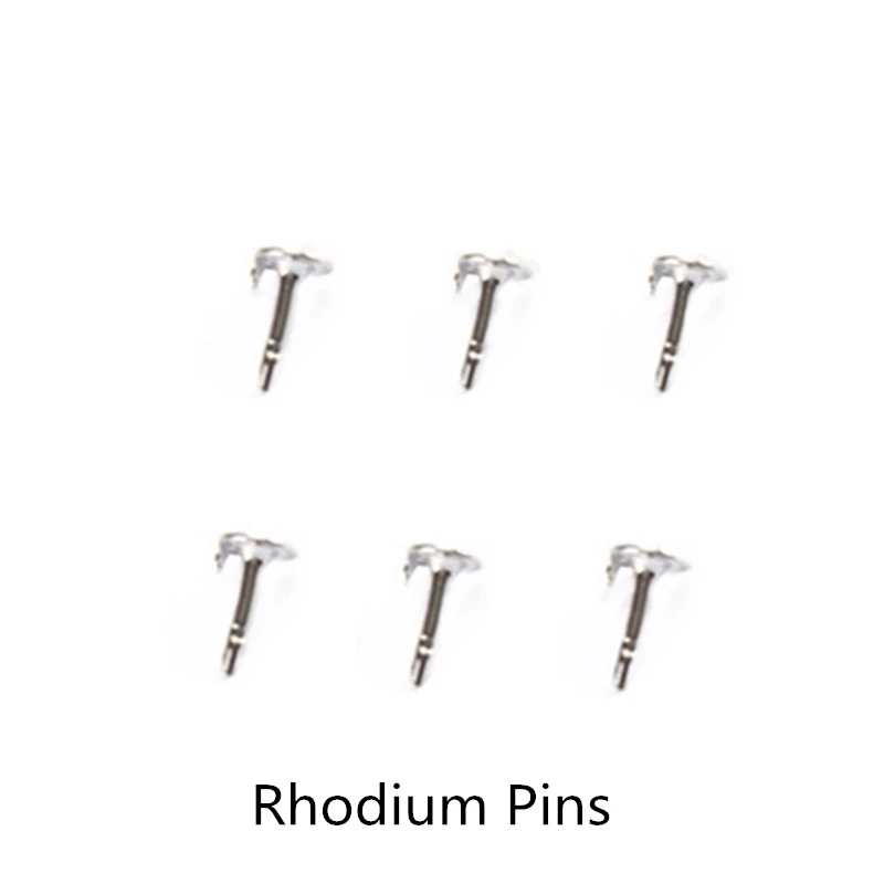 Rhodium Pins 50 комплектов Золотой Серебряный Цвет основа Бабочка Брошь держатель медные металлические броши значок держатель для Diy ювелирных изделий - Цвет: Rhodium Pins