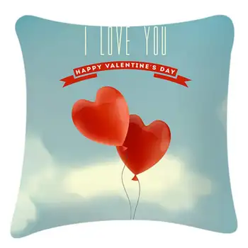 

Throw Pillow Case Valentine's Day Pattern Love Balloon Print Home Cushion Cover 45cmX45cm Pillowcase Decorative