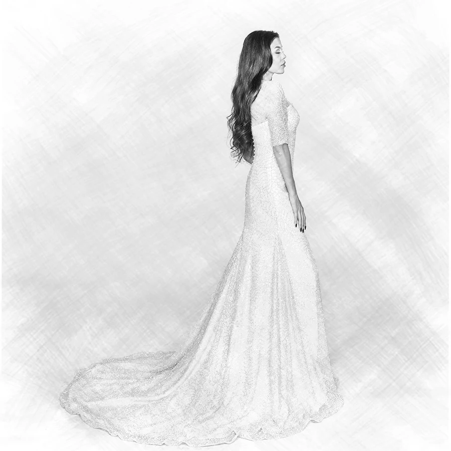 Элегантное свадебное платье с кружевными аппликациями, рукав 3/4, винтажное свадебное платье с открытой спиной, vestido de noiva, на заказ