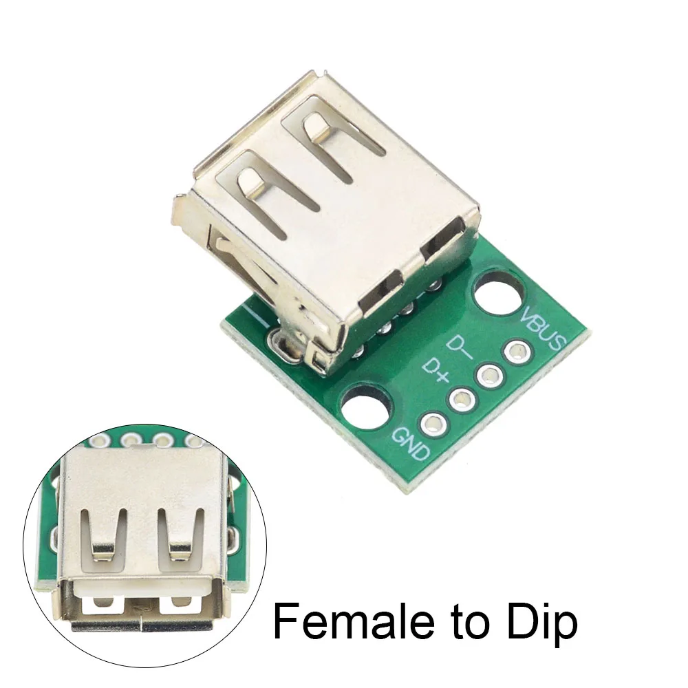20 Pièces Femelle 5 Broches Pinboard 2.54mm Micro Usb Pcb Type Mini