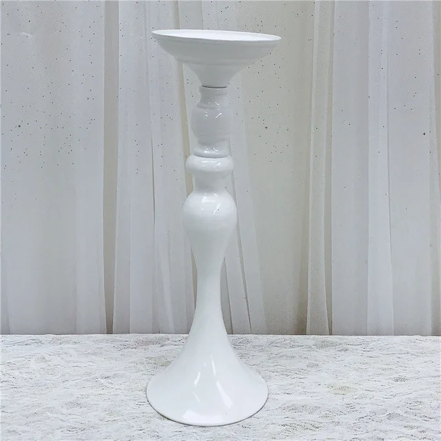 White candlestick Изготовленный На Заказ 35/45 см Роза Пион искусственный цветок мяч Центральные Декора свадьбы фон Свадебный стол в виде цветочного шара цветов+ ваза-подсвечник - Цвет: White candlestick