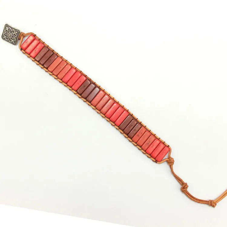 C 7 Чакра, браслет в богемном стиле, ручная работа, натуральный камень, труба, бусина, настоящая кожа, обернутый браслет, Йога, пара, браслет для женщин - Окраска металла: C