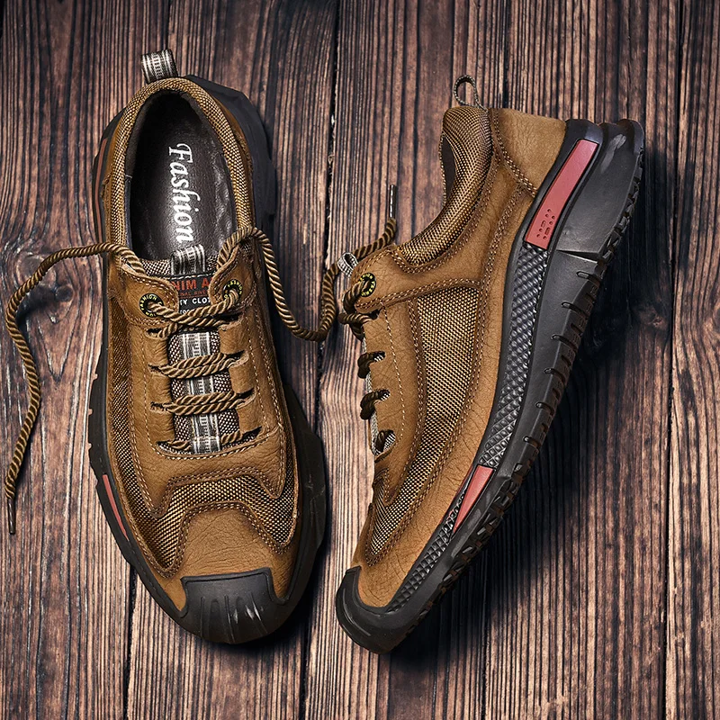 Высококачественная Мужская обувь из натуральной кожи; уличная Осенняя повседневная обувь на шнуровке; кроссовки; дышащая дизайнерская мужская обувь на плоской подошве