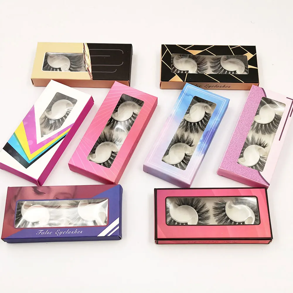 

2 pairs natural Fake Eyelashes 3D Mink Lashes Luxury Hand Made Long Lasting Volume Lash Extension Reusable False Eyelashes