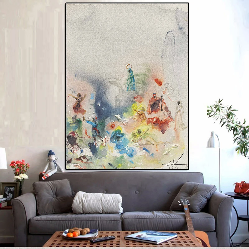 Salvador Dali People Living In The Spiritual World Oil Painting Canvas 