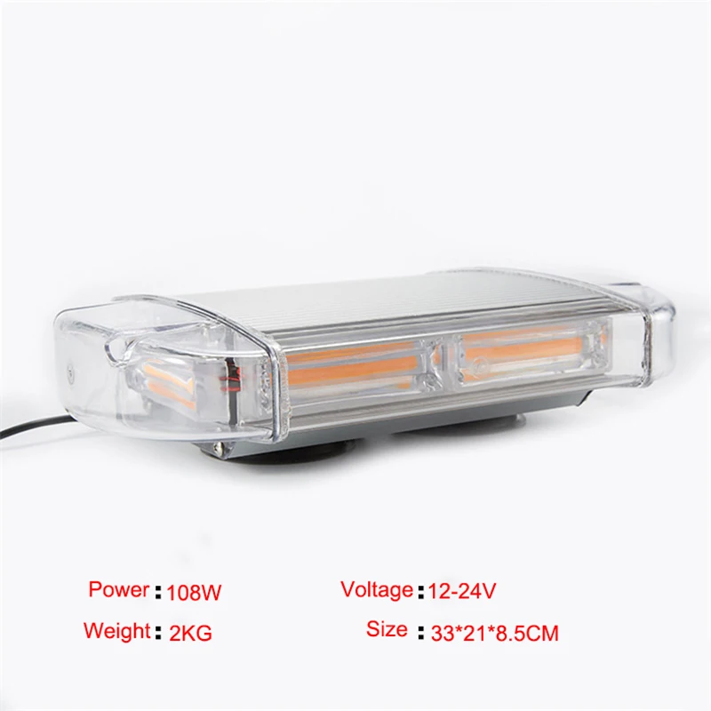 12V 6 COB 108 Вт светодиодные лампы для автомобильных крыше флэш светильник аварийного Предупреждение дорожные знаки инженерно-мерцающий светильник балка желтого цвета