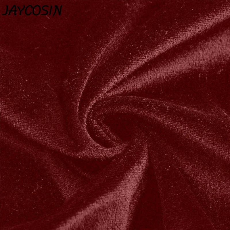 JAYCOSIN женское платье большого размера однотонное бархатное платье с v-образным вырезом и разрезом длиной до четверти повседневное модное Свободное длинное платье Vestido a20