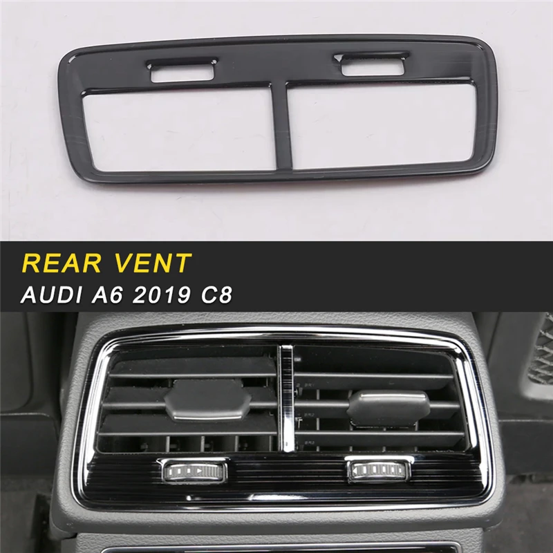 

Car Styling Rear Seat A/C Air Outlet Vent Panel Cover Trim Frame Sticker Interior Accessories For Audi A6 C8 2019