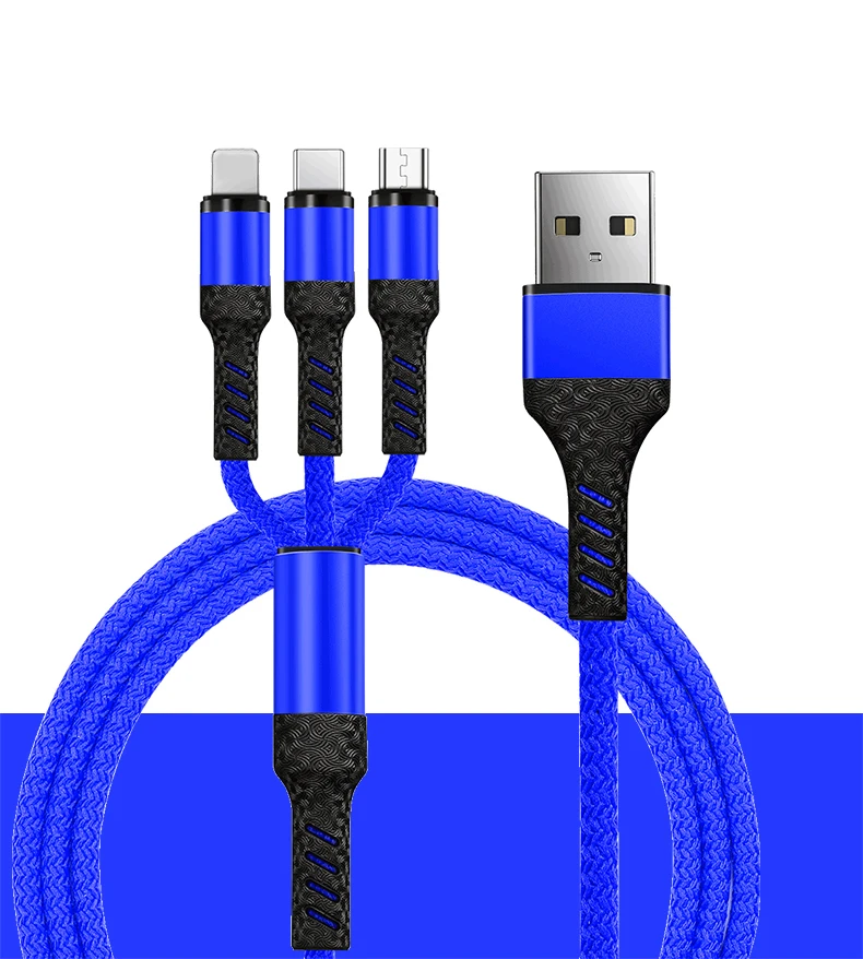 3 в 1 удобный usb type-C кабель для Xiaom Redmi Note 7 Быстрая Зарядка Micro usb кабель для samsung S9 S10 Plus USB шнур