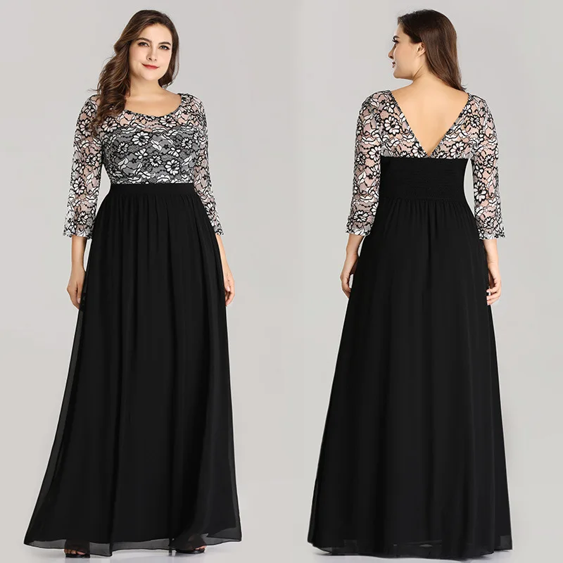 

2019 Europe And America Spring Foreign Trade New Style EBay Amazon New Style Formal Dress Fat Mm Slimming Cover Meat Long Late F