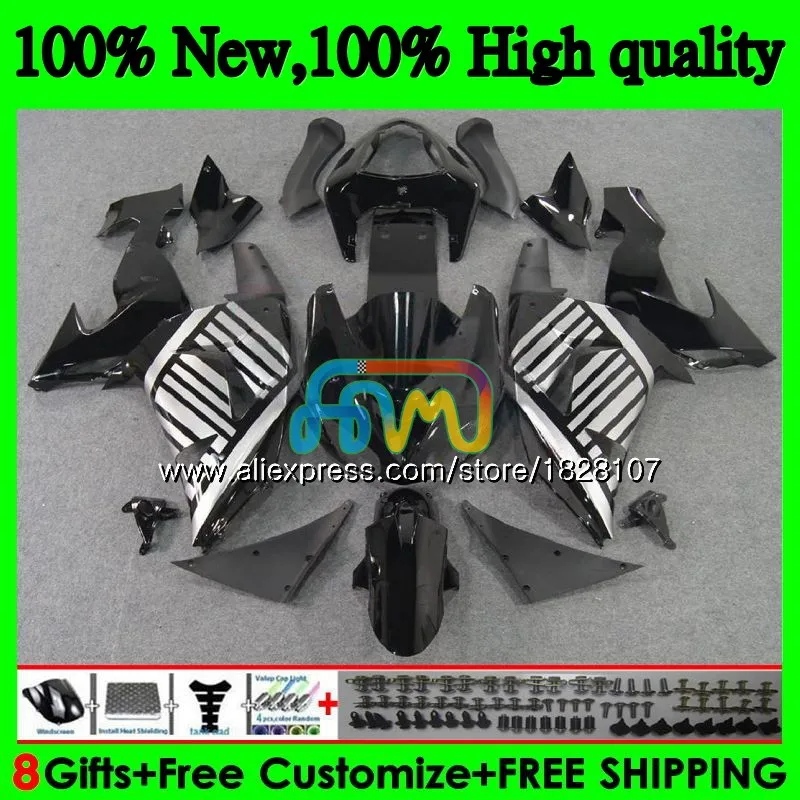 Корпус для KAWASAKI ZX 10 сотрудников отдела исследований ZX-1000 ZX-10R ZX1000 CC 06 07 16BS. 39 ZX 1000CC ZX 10R ZX10R 06 07 2006 2007 обтекатель черый белый комплект
