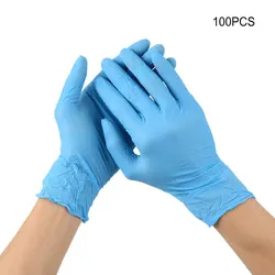 Gants en vinyle jetables, 100/boîte, sans poudre, sécurité alimentaire industrielle, gants en Pvc translucide 3mm, gants en Nitrile 