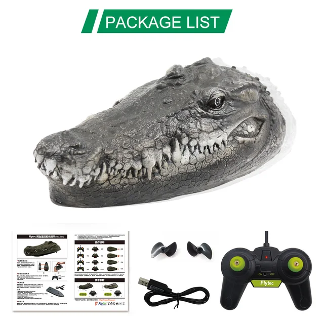 RC Boat Remote Control Racing Boat Simulation Crocodile Head Spoof Jokes Interesting Prank Toys Halloween Party Scary Toys 2