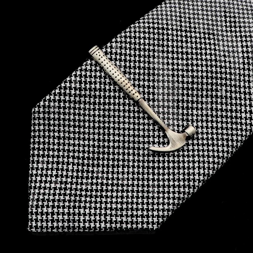 1 Piece Chrome Stainless Tie Clips Scissors Ax Car Owl Sword Hammer Shape Metal Tie Clip for Men Necktie Clips Pin For Mens Gift