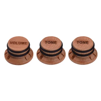 

3PCS Electric Guitar Parts Control Knob 2 TONE and 1 VOLUME Knobs Maple Wood Guitar Bass Accessories