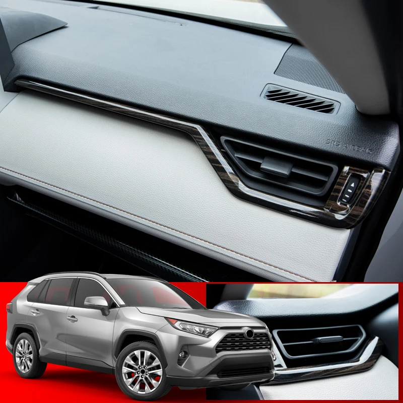 LHD For Toyota RAV4 XA50 2019 2020 Car Styling Wood Grain Inner Side Central Outlet Air Vent Panel Cover Trim 2pcs | Автомобили и