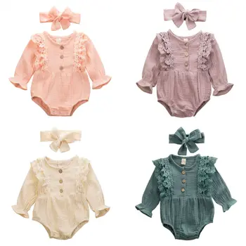 

2020 New Pudcoco Newborn Infant Kid Baby Girl Cotton & Linen Romper Jumpsuit Outfits Clothes Wholesale