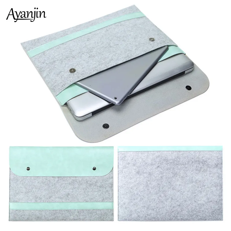 Модный шерстяной фетровый карман для ноутбука сумка чехол для Macbook Air Pro retina 11 12 13 15 Xiaomi Mi чехол для ноутбука 13,3