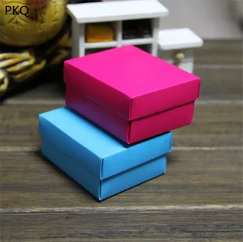 

50pcs 10.5*8*4.5cm Sweet Candy Wrapping Paper Box with Lid Blank Craft Jewelry Packaging Box Wedding Party Favor Gift Box