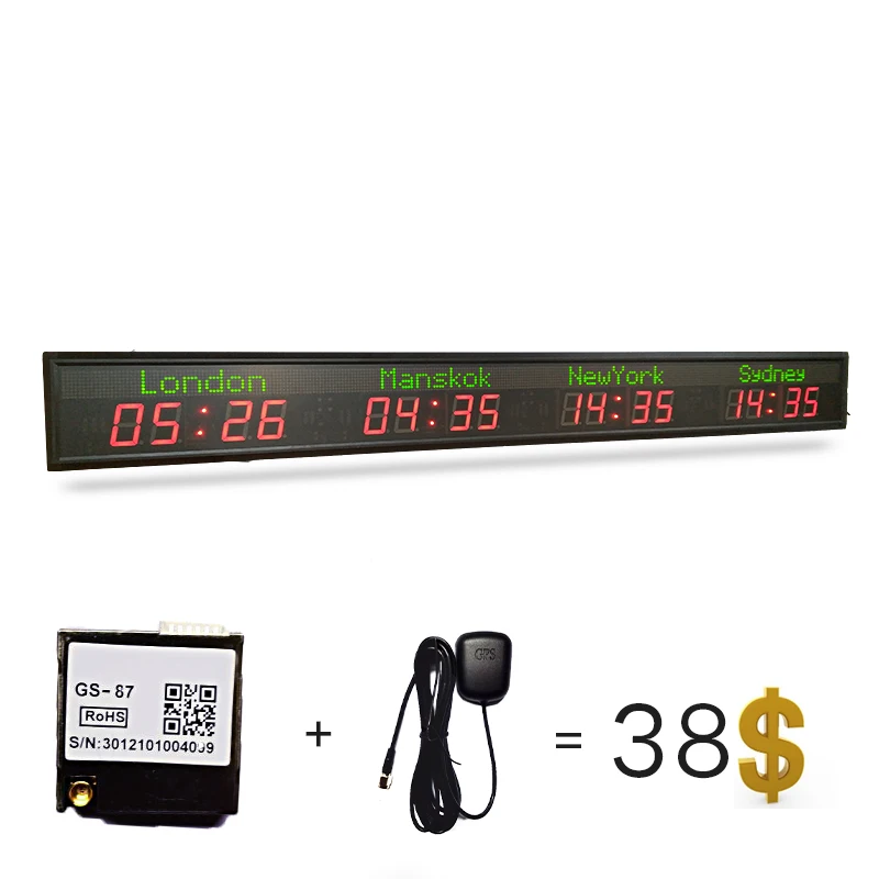 multiple time zone clock/LED world time clock 4 cities world time clock 3