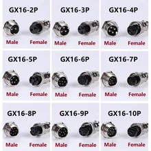 1PC Gx16 Masculino/Feminino Conector Da Aviação 2Pin 3Pin 4Pin 5Pin 6Pin 7Pin 8Pin 9Pin 10Pin Tomada Circular