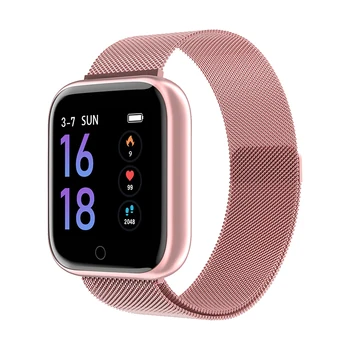 

Hot Fashion Steel Smartwatch Women Men Waterproof Smart Watches T80 Bluetooth Heart Rate Monitor Fitness Tracker Dropshipping