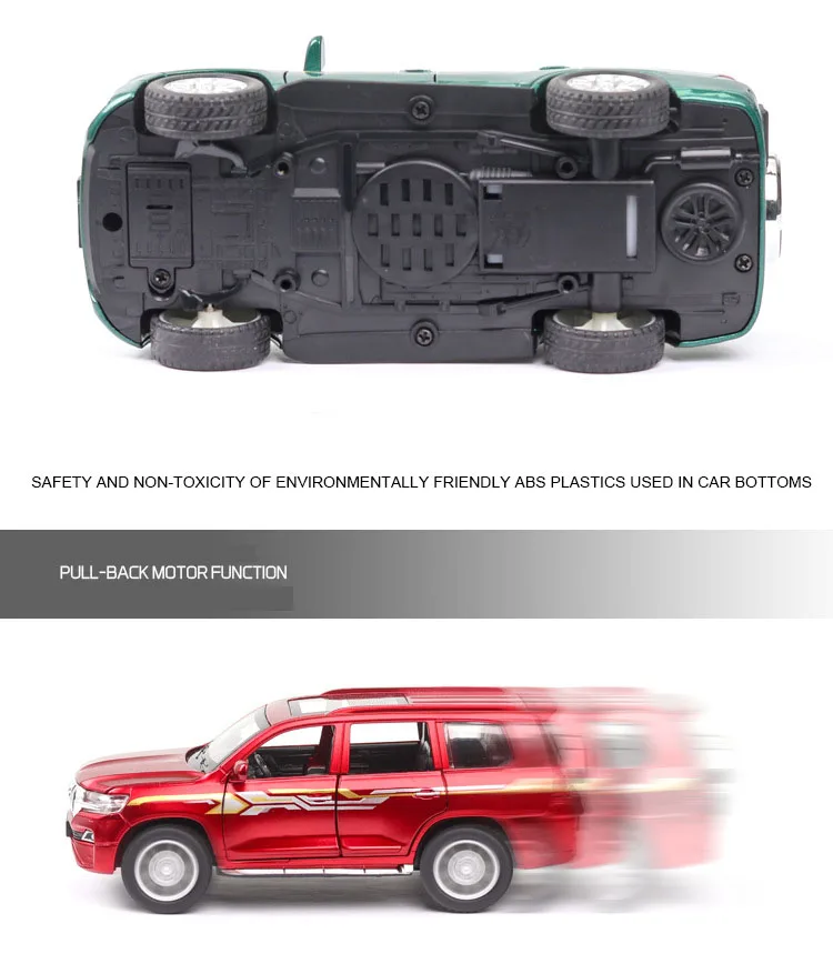 Модель 1/32, модель автомобиля из металлического сплава с подшипником Prado, Игрушечная модель автомобиля, игрушки для детей, подарки для детей