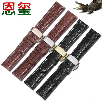 

High Quality crocodile leather watch band 12mm 13mm 14mm 15mm 16mm 17mm 18mm 19mm 20mm black brown wristband for men and women