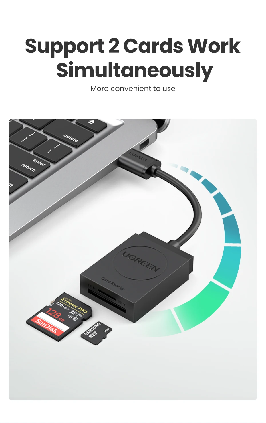 cartões micro sd tf, usb 3.0, para laptop