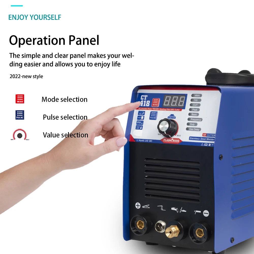 Plasmargon Plasma Cutter CT418  4 in 1 Interver Welding Machine Cutter For Metal MMA Tig Pulse Spot Welding Portable Welder 2