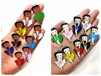 

100 Pcs betty girl Charm Necklace/Bracelet/Earrings Pendants DIY Jewelry Making Accessories