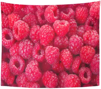 

Colorful Beautiful Selection of Freshly Picked Ripe Red Raspberries Tapestry Home Decor Wall Hanging for Living Room Bedroom