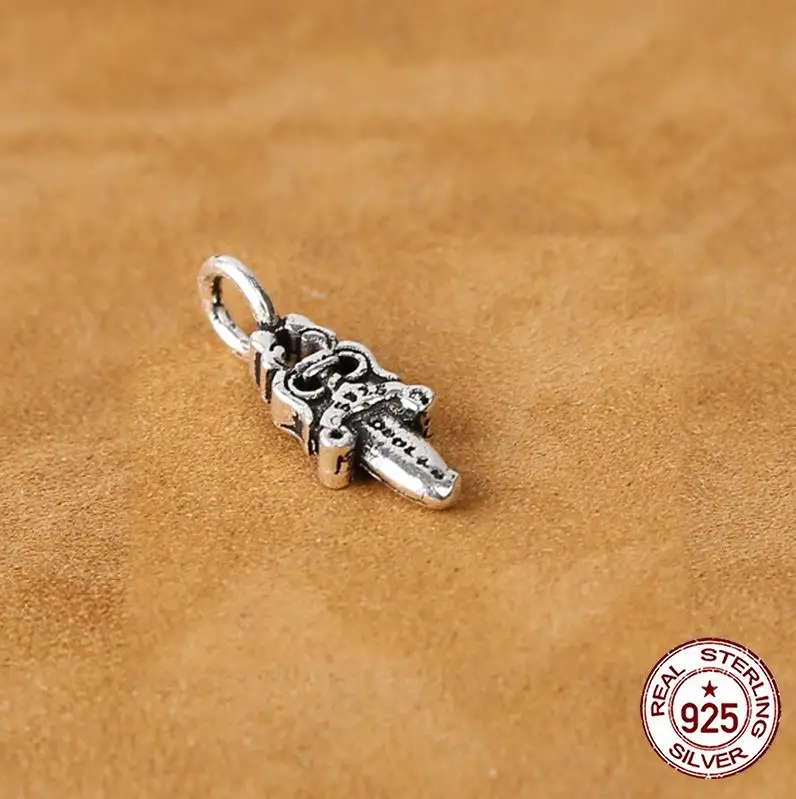 6 S925 Sterling Silver Pendant Bead spacer Jewelry Bracelet DIY Cross Letters Round Shape Bracelet Beads Beads - Цвет камня: 6